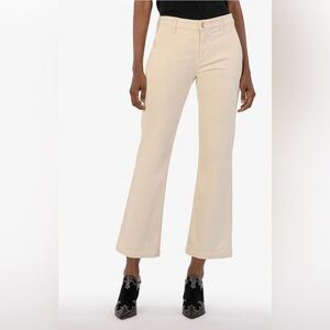 Kut From The Kloth Corduroy Cream Crop Flare Pants